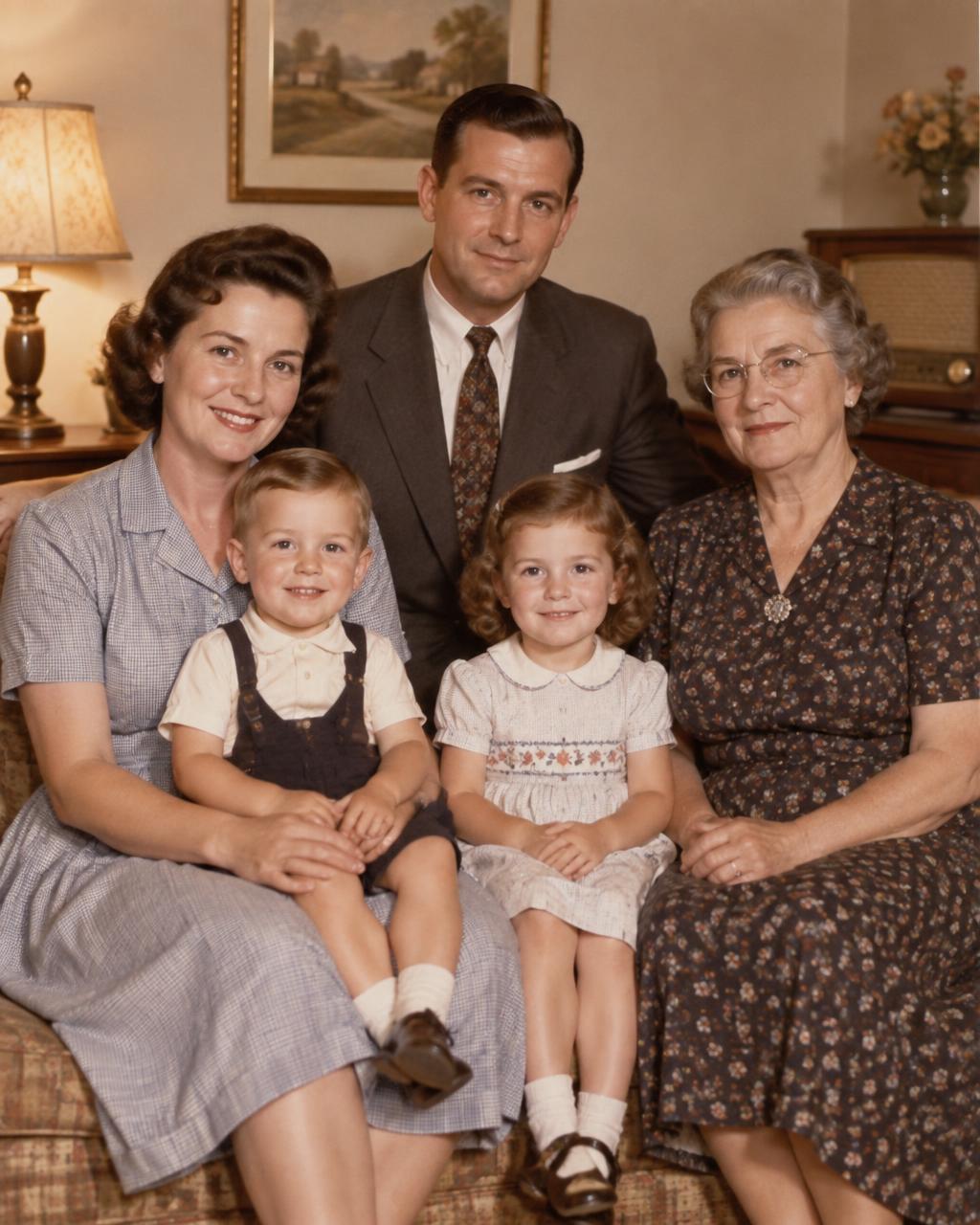 Fotografia antiga de família restaurada
